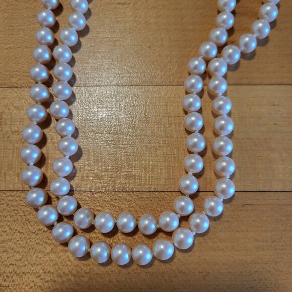 Vintage Faux Pearl Double-Strand Necklace - Picture 3 of 5